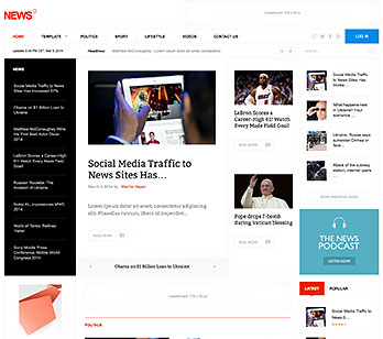 Flat, news-focused Joomla template for news portal sites, online magazines blogs or portal websites.